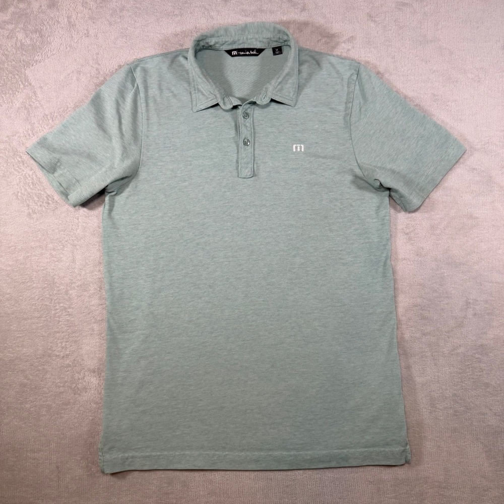 TravisMathew‎ Mens Pima Cotton Blend Polo Shirt Sage Green Heather 1MM211 Size M